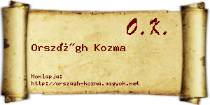 Országh Kozma névjegykártya