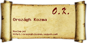 Országh Kozma névjegykártya