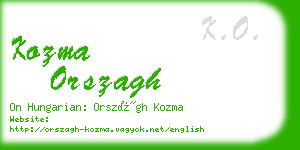 kozma orszagh business card